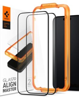 [2-Pack] Spigen iPhone 15 Pro Max Härdat Glas Skärmskydd - Svart