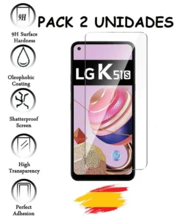 2X for LG K51S glass Protector tempered glass shockproof 9h, 2 units