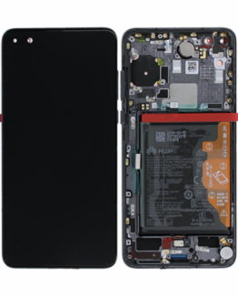 Huawei P40 Original Skärm Display Glas med Batteri - Svart - 02353MFA