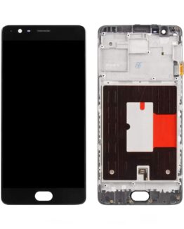 OnePlus 3 Skärm LCD Display Glas med Ram - Svart