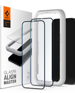 SPIGEN ALM FC 2-Pack Härdat Glas Skärmskydd iPhone 12 & 12 Pro - Svart