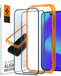 Spigen iPhone 14 Pro Max Skärmskydd i Härdat Glas Alm FC 2-Pack - Svart