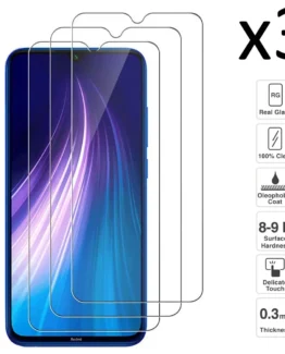 Xiaomi Redmi Note 8 Set 3 pieces tempered glass screen Protector anti-scratch ultra thin easy to install