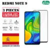 Xiaomi Redmi Note 9 Set 3 Pieces Full Tempered Glass Screen Protector Ultra Thin Scratch Protection