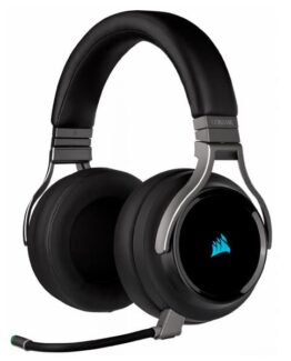 CORSAIR Gaming VIRTUOSO RGB - Headset - fuld st⌀rrelse - 2,4 GHz - trådl⌀s - USB / 3,5 mm jackstik - Carbon (Black)