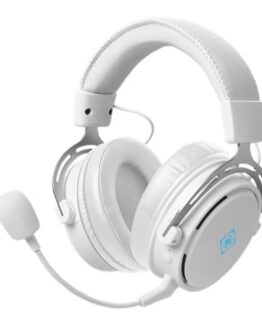 DELTACO GAMING GAM-109 - Headset - fullstorlek - 2,4 GHz - trådlös, kabelansluten - 3,5 mm kontakt - vit