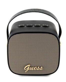 Guess Bluetooth Högtalare Mini Läder Script Logo - Svart