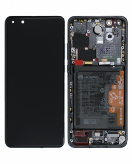 Original Huawei P40 Pro Skärm Display med Batteri - Svart (ELS-N29D) - 02353PJG