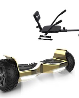 Paket Hoverboard Comfort Go Kart 8.5 tums, Hummer Gold, Standard Räckvidd och Svart Comfort Hoverkart, Smart Balance