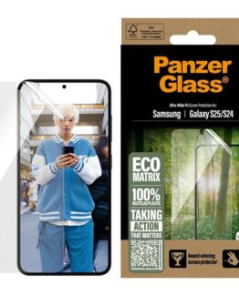 PanzerGlass Galaxy S25 Härdat Glas Skärmskydd Eco Matrix Ultra-Wide Fit