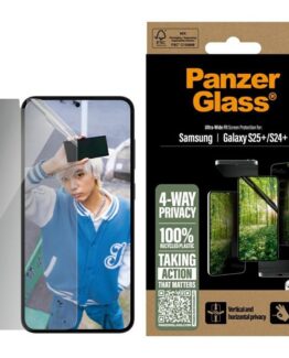 PanzerGlass Galaxy S25 Plus Härdat Glas Skärmskydd Privacy Eco Matrix