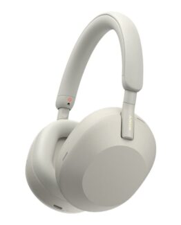 Sony WH-1000XM5 - Hörlurar med mikrofon - fullstorlek - Bluetooth - trådlös, kabelansluten - aktiv brusradering - 3,5 mm kontakt - silver