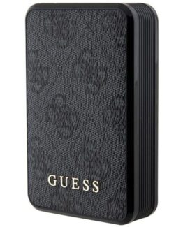 Guess Powerbank 18W 10000mAh 4G Läder Metal Logo - Svart