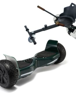 Paket Hoverboard Standard Go Kart 8.5 tums, Hummer Green, Standard Räckvidd och Svart Hoverkart, Smart Balance