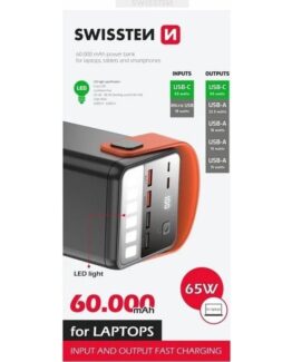 Powerbank Sourcing Swissten Power Line Power Bank External Charging Battery 60,000 Mah / 65W