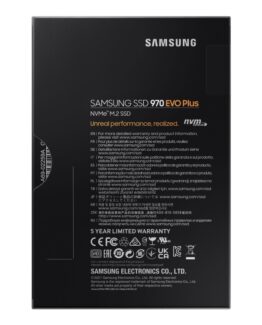 Samsung 970 Evo Plus Mz-V7s2t0bw - Ssd - Krypterat - 2 Tb - Inbyggd - M.2 2280 - Pcie 3.0 X4 (Nvme) - Buffert: 2 Gb - 256 Bitars Aes - Tcg Opal Encry