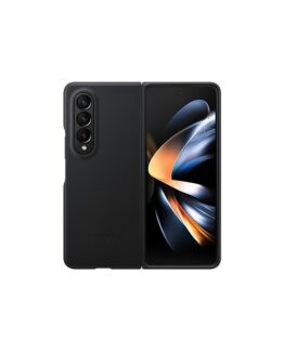 Samsung Galaxy Z Fold4 Äkta Läderfodral (Svart)