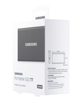 Samsung T7 Mu-Pc500t - Ssd - Krypterat - 500 Gb - Extern (Portabel) - Usb 3.2 Gen 2 (Usb-C Kontakt) - 256 Bitars Aes - Titan Gray